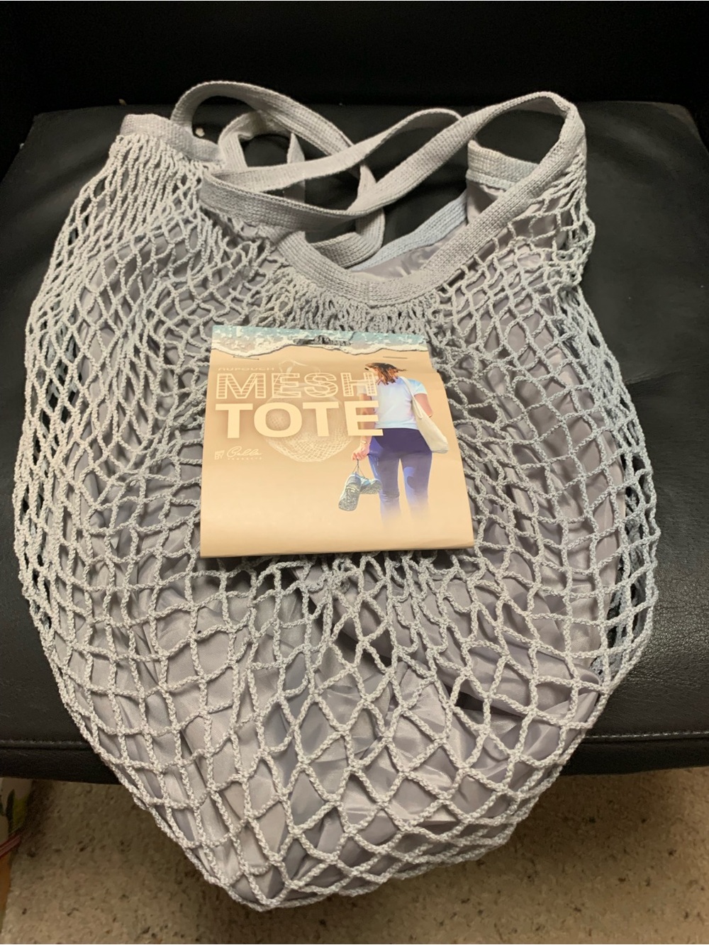 Mesh Tote Bag - Light Gray. Nupouch